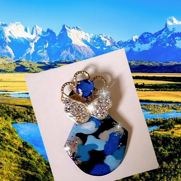 Blue Camouflage Angel Tac Pin - Picture 5 of 13